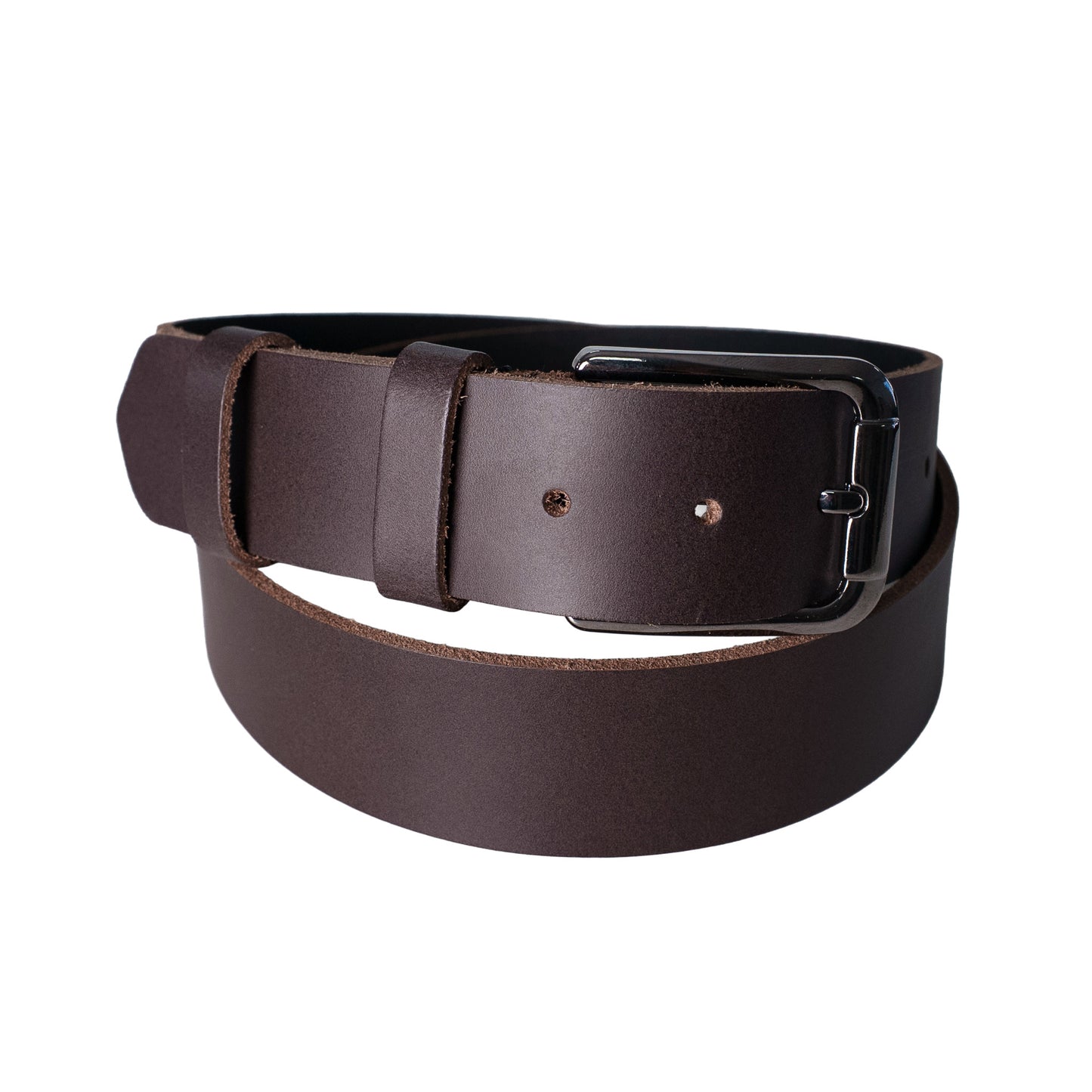 Muški kožni kaiš boje kestena i čelika