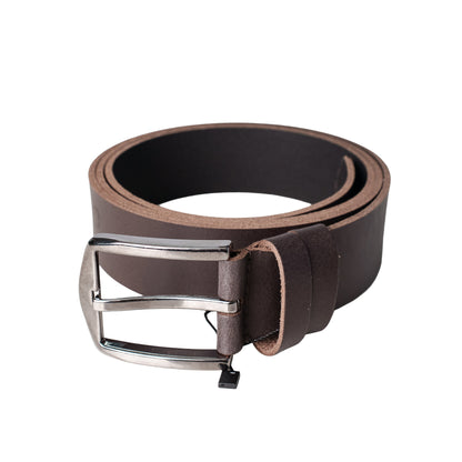 Muški kožni kaiš boje kestena i čelika