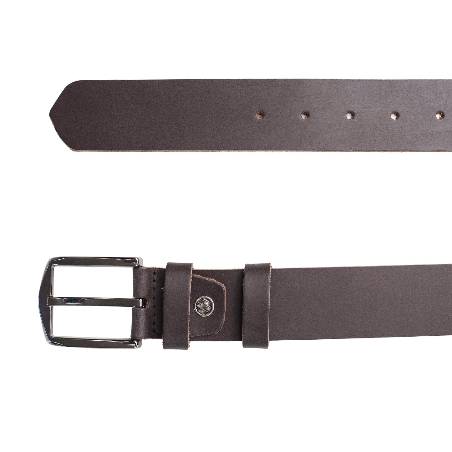 Muški kožni kaiš boje kestena i čelika